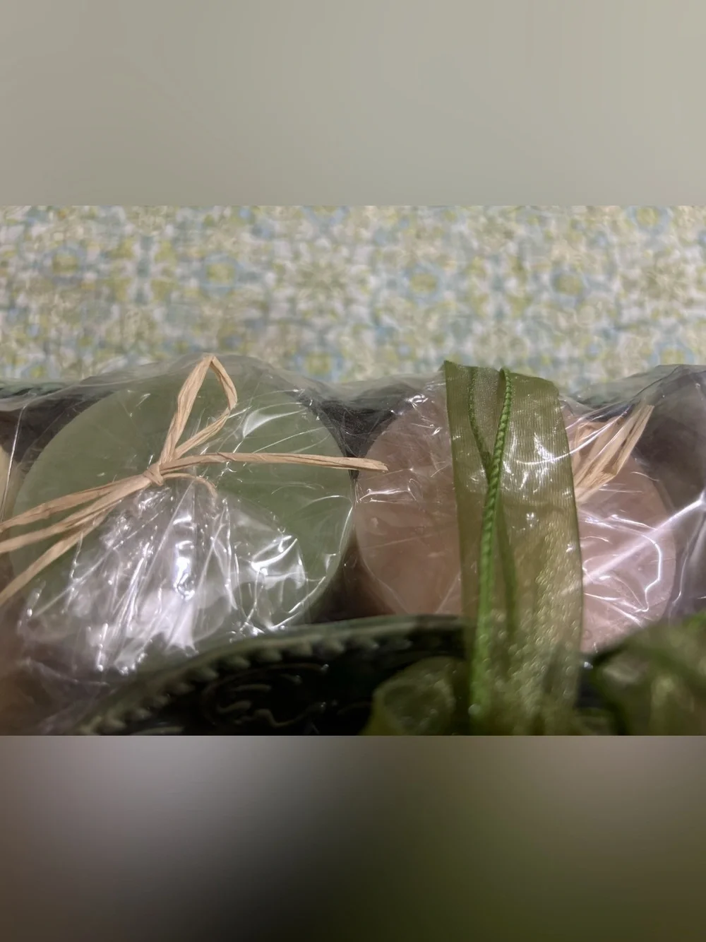 Embossed Olive Green Tin Basket with Candles